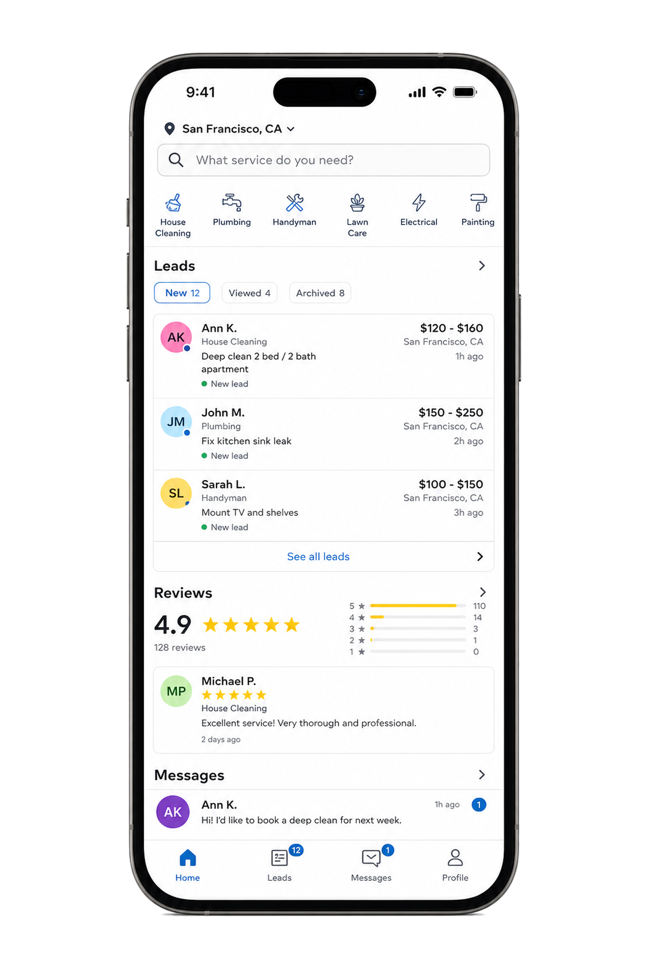 Thumbtack clone professional finder app