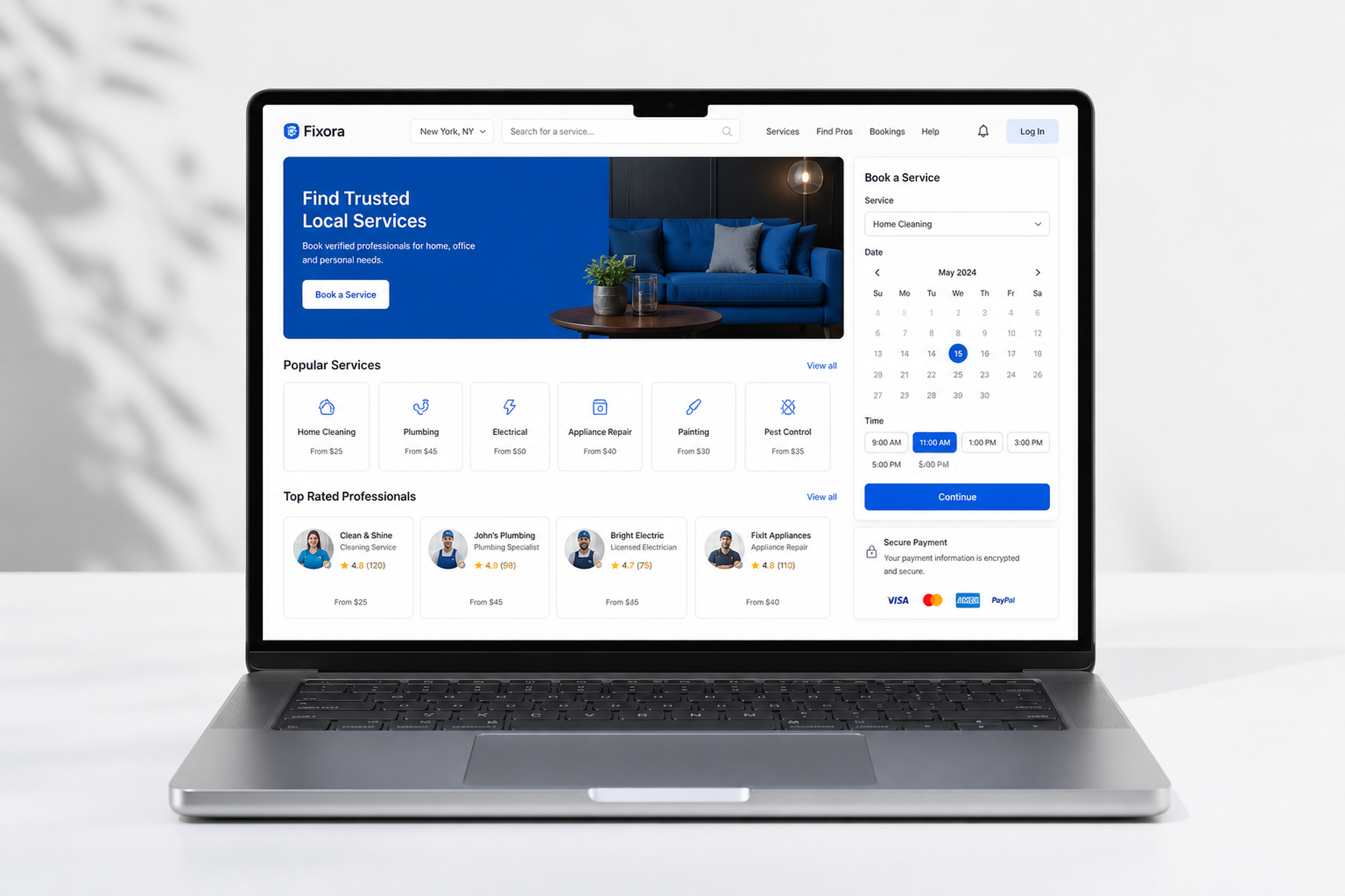 On-demand website with service booking and provider profiles