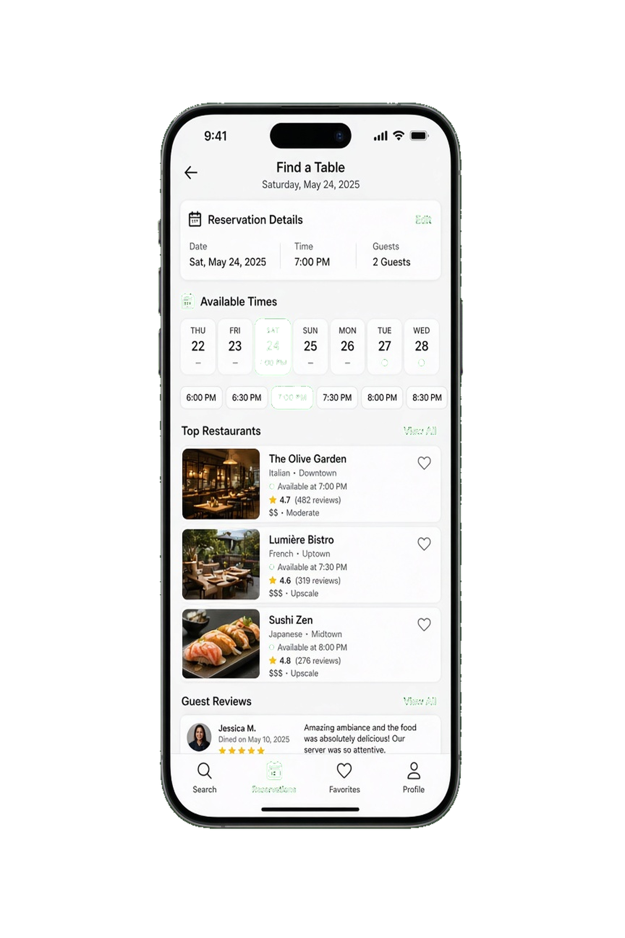 OpenTable clone restaurant reservation app