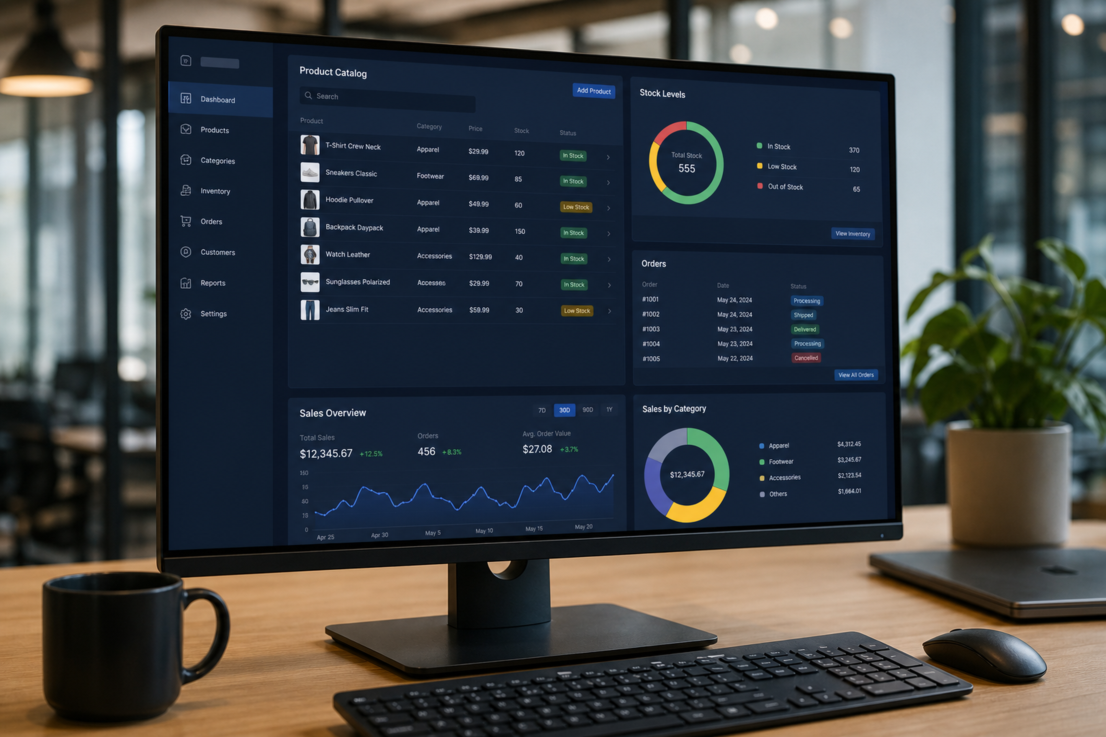 Retail admin panel for store control