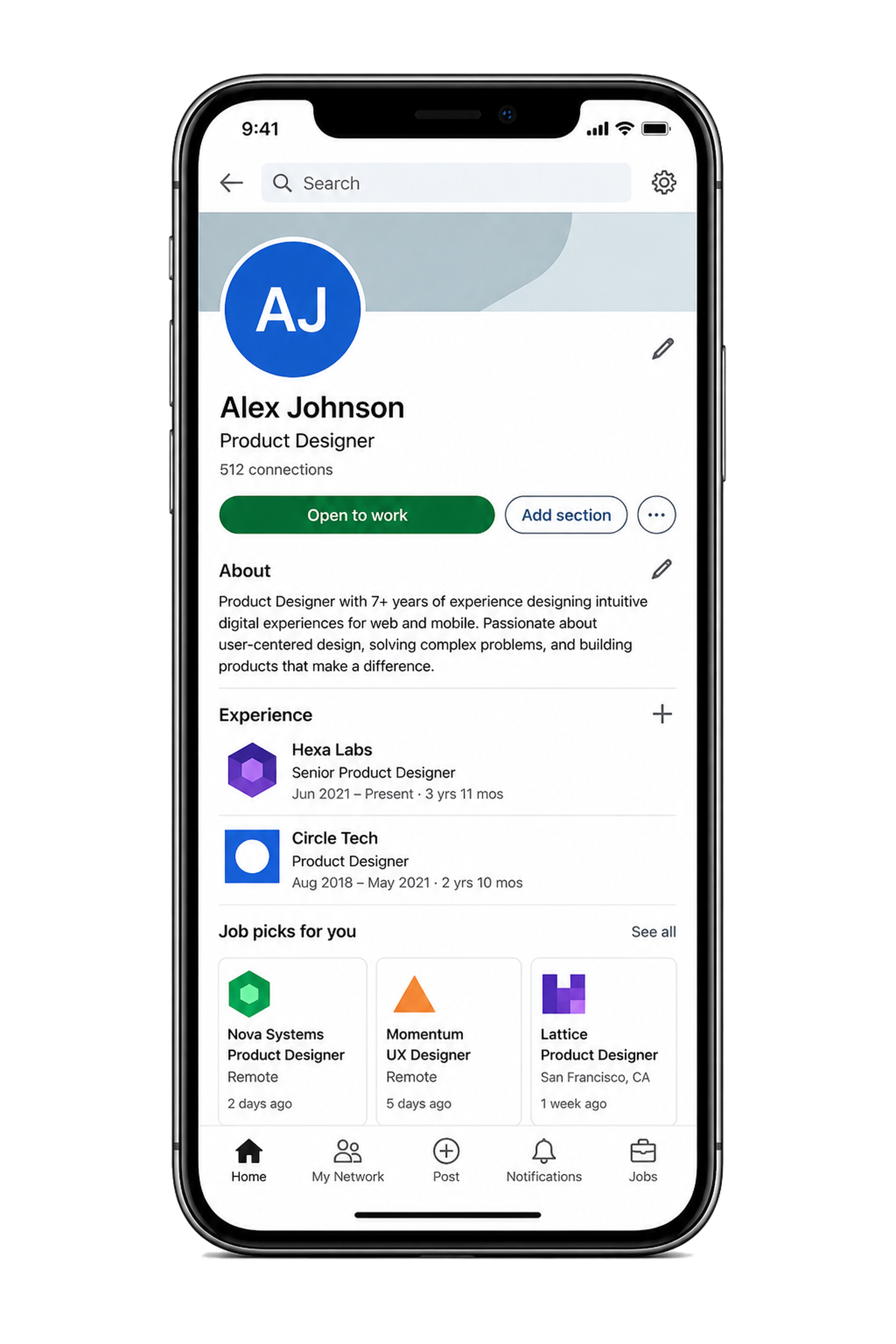 LinkedIn clone professional app