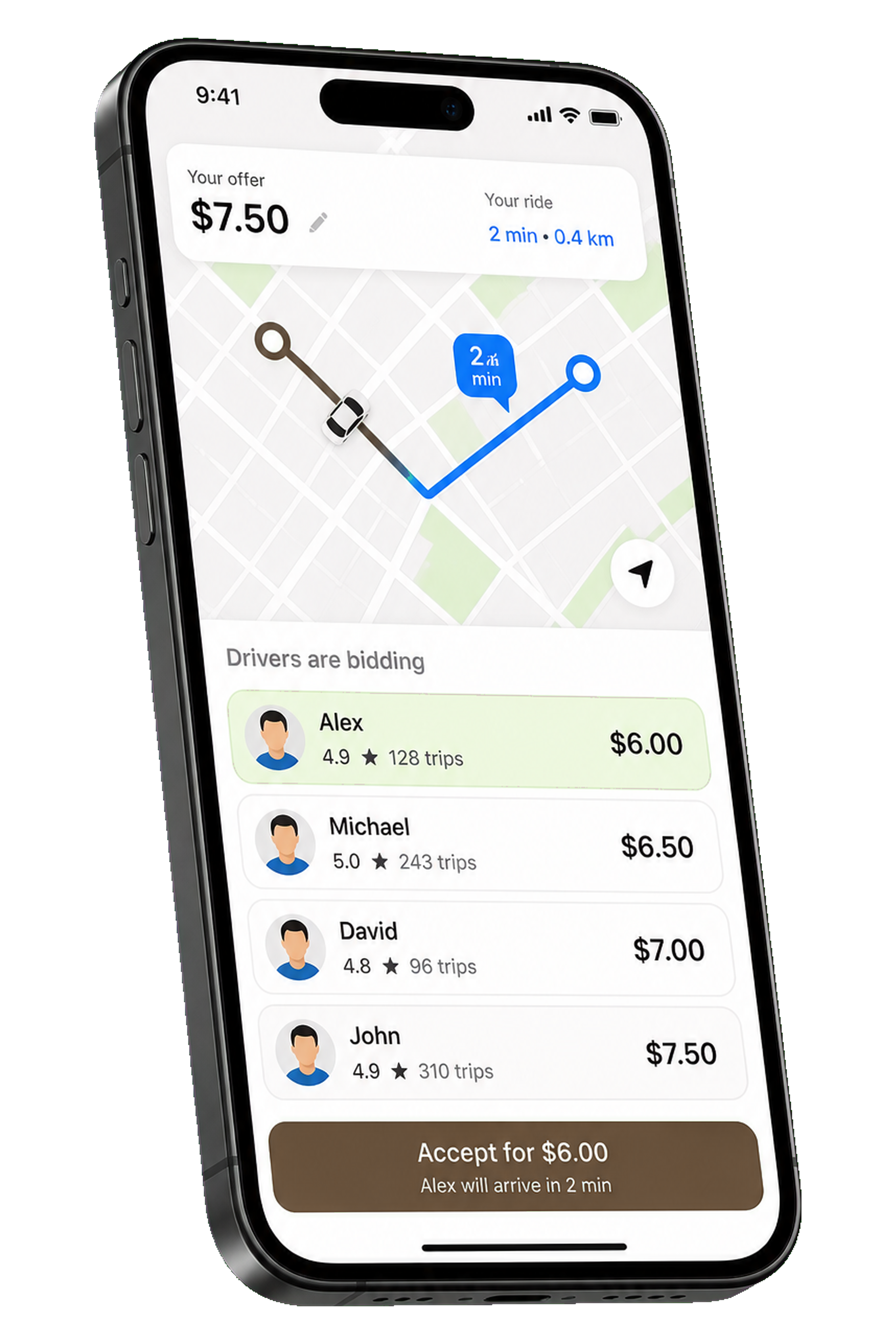 inDrive clone ride booking app
