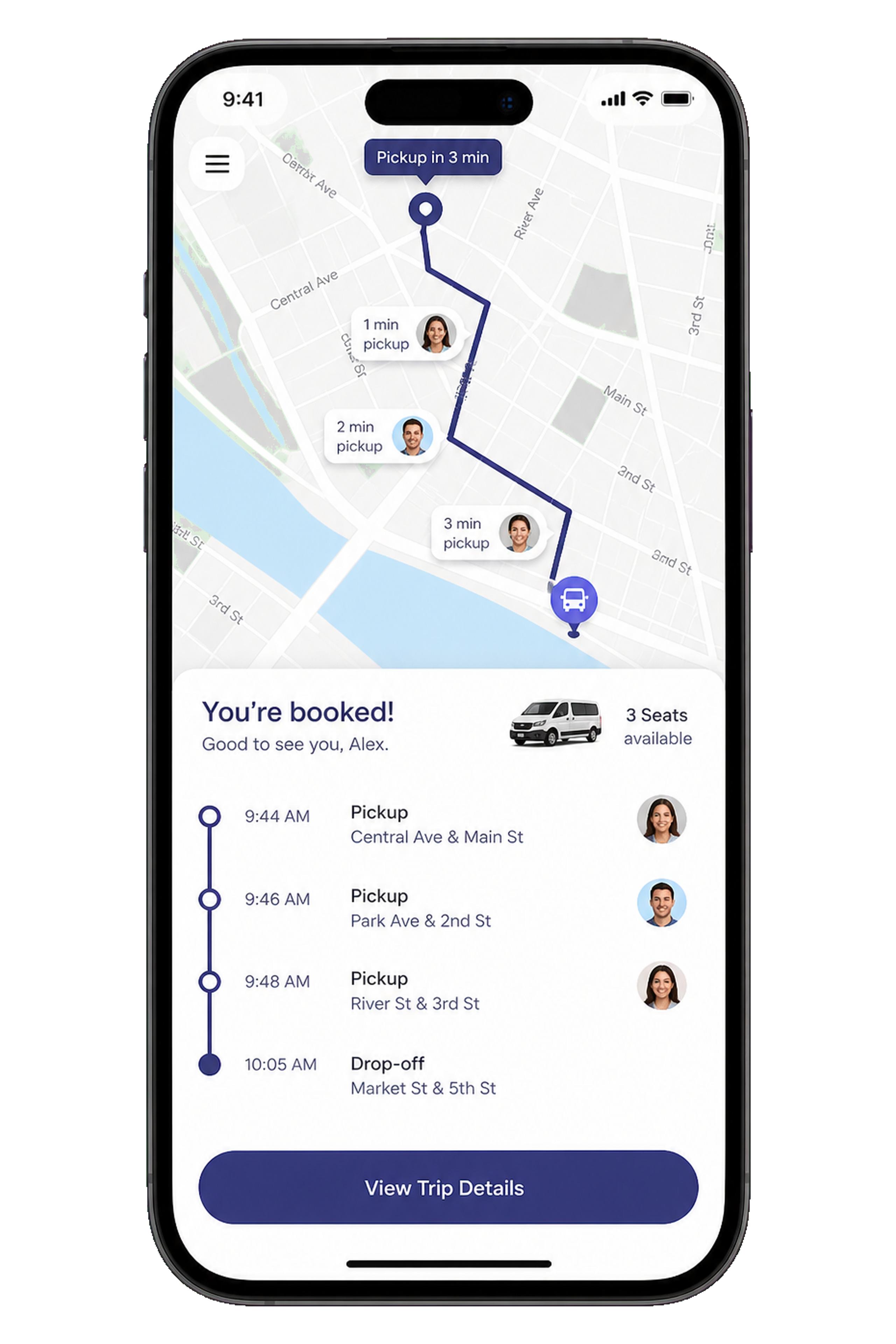 Via clone shared ride app