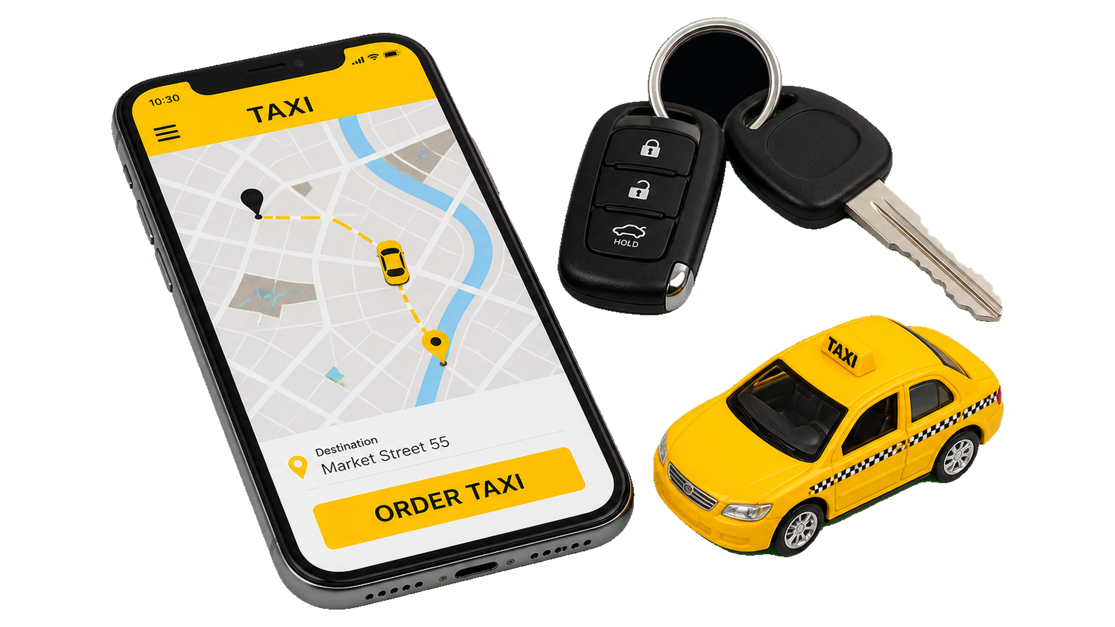Taxi booking devices with live ride tracking