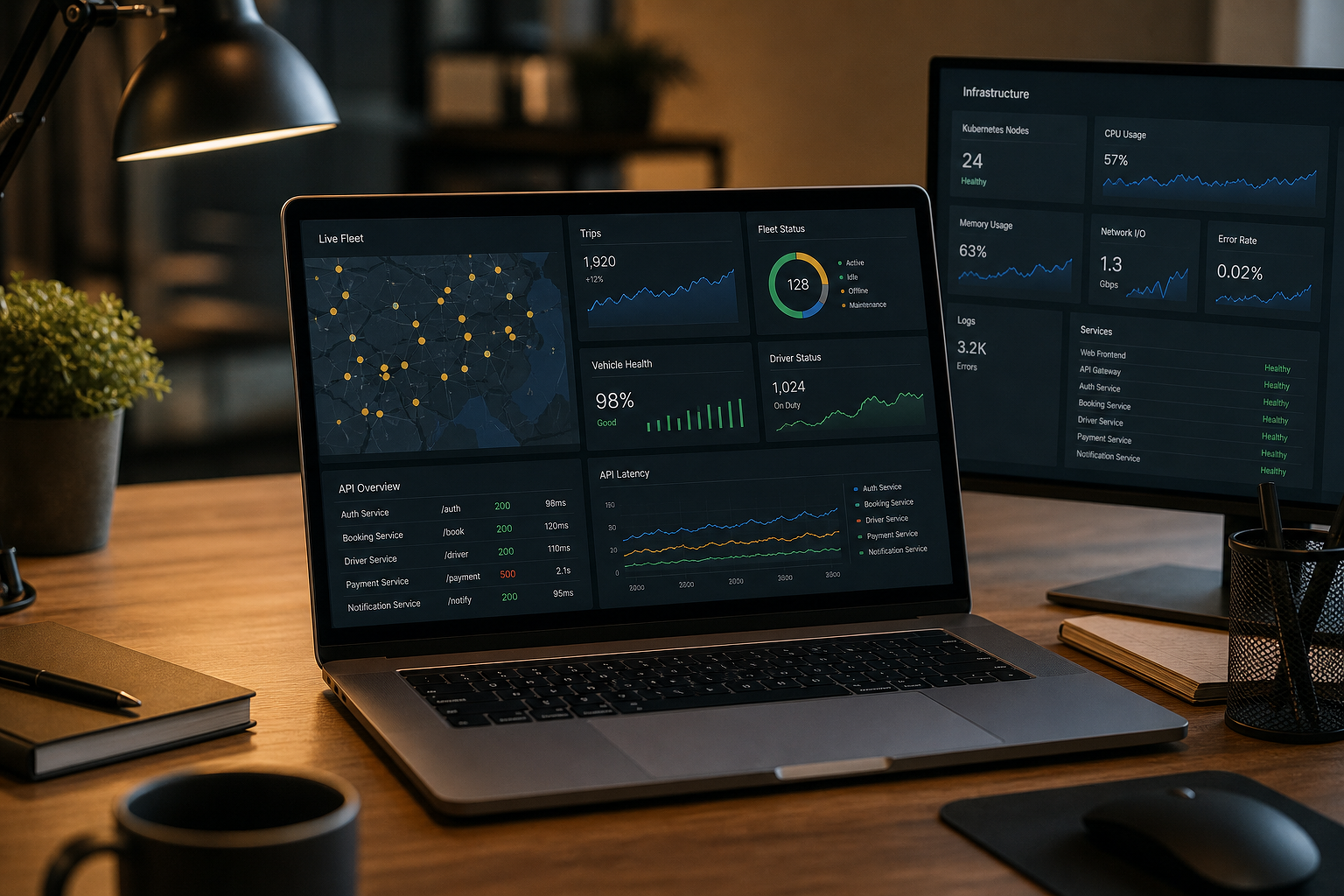 Taxi app support, API monitoring, and fleet operations