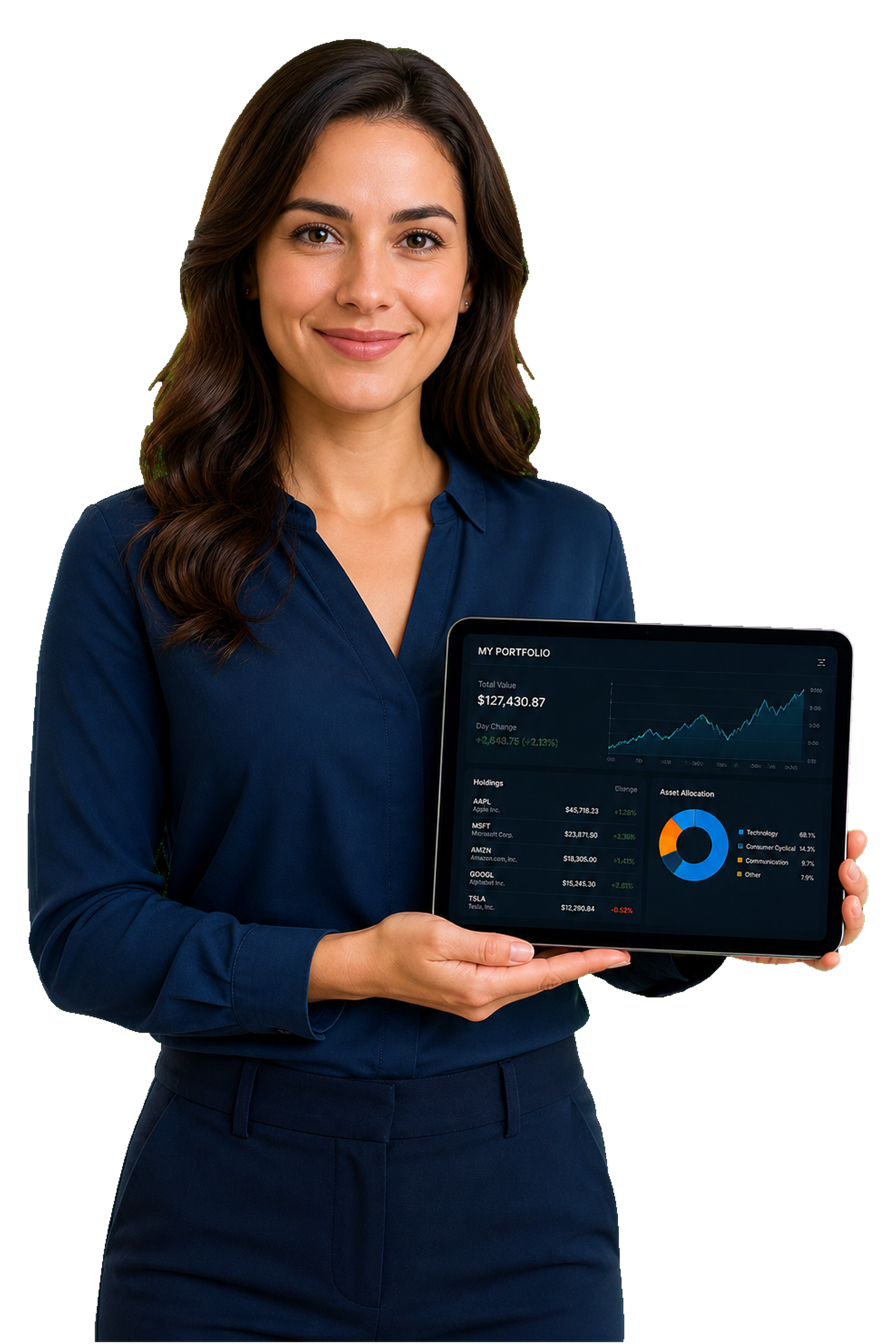 Analyst reviewing a stock trading portfolio