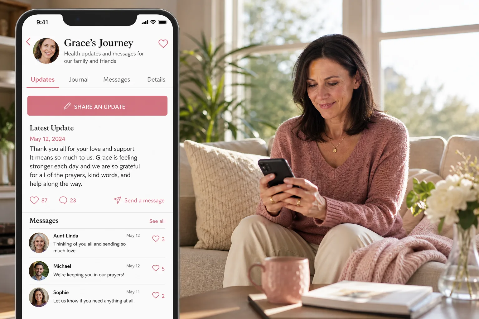 CaringBridge inspired last mile delivery app preview