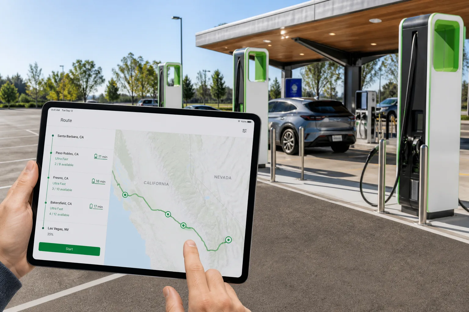 Electrify America inspired last mile delivery app preview