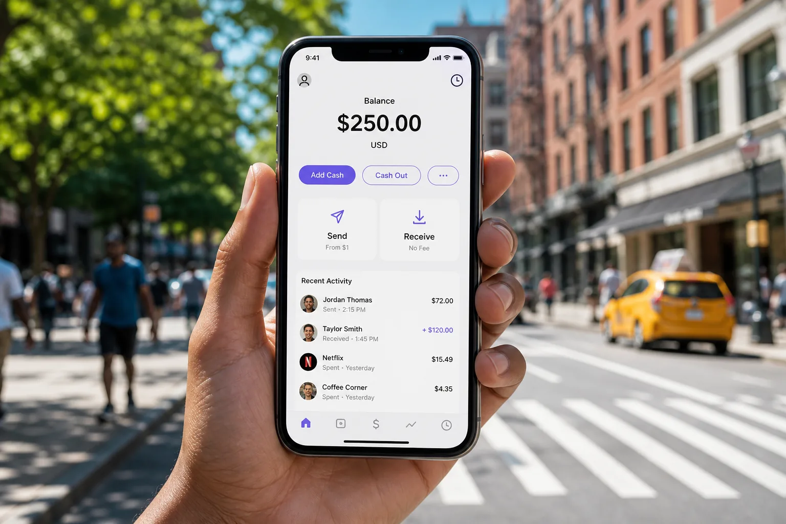 Cash App inspired ewallet app preview