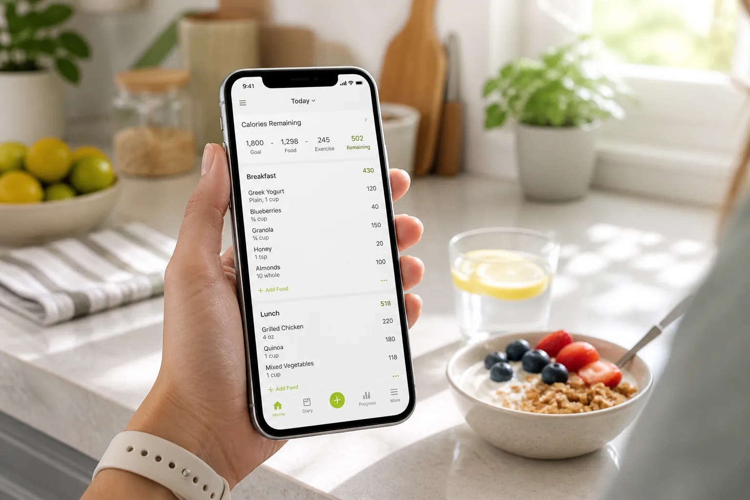 MyFitnessPal inspired fitness app preview