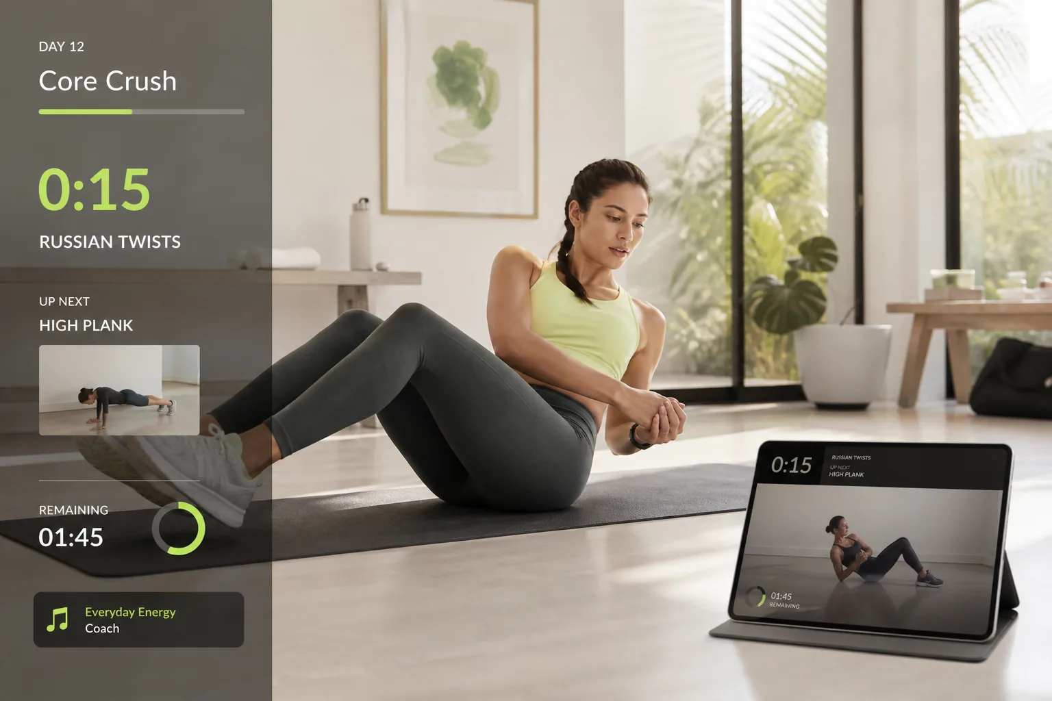 Nike Training Club inspired fitness app preview