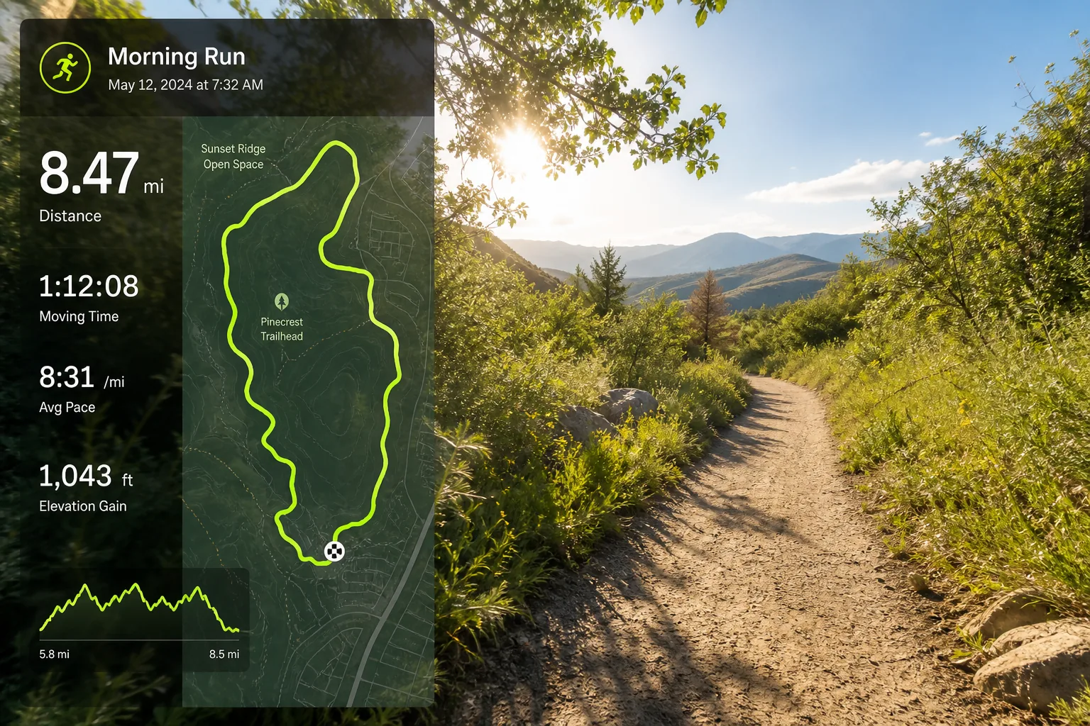 Strava inspired fitness app preview