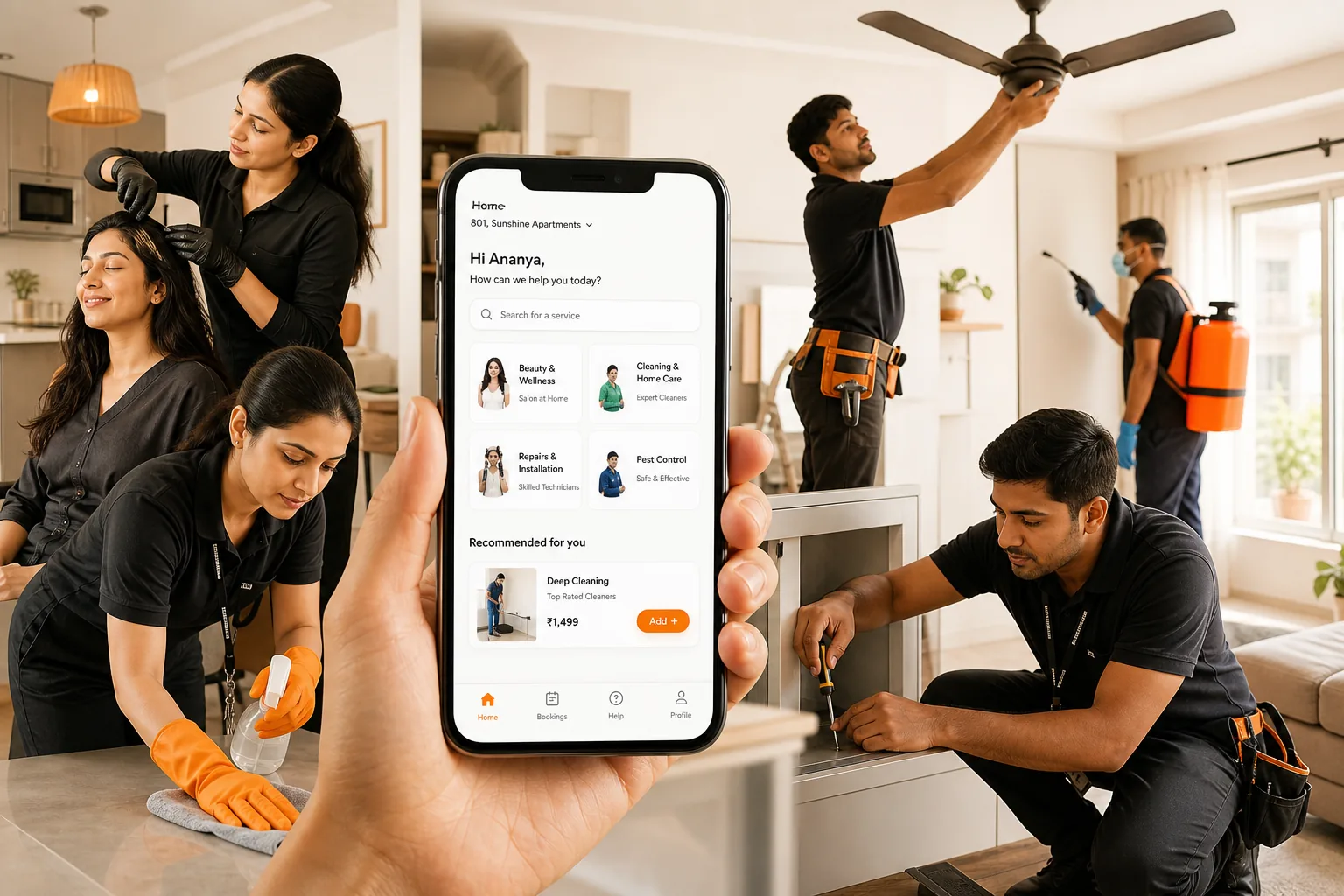 Urban Company inspired last mile delivery app preview