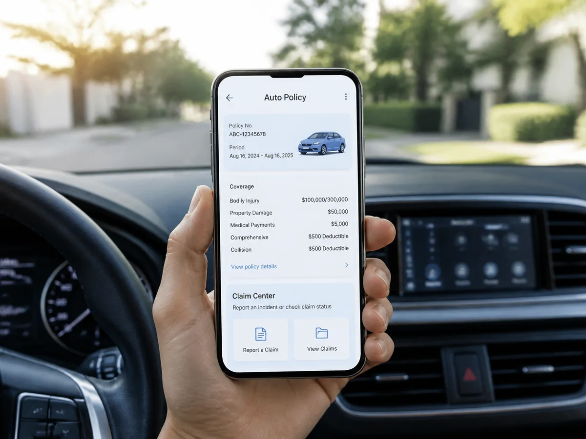 Digital Auto Insurance inspired last mile delivery app preview