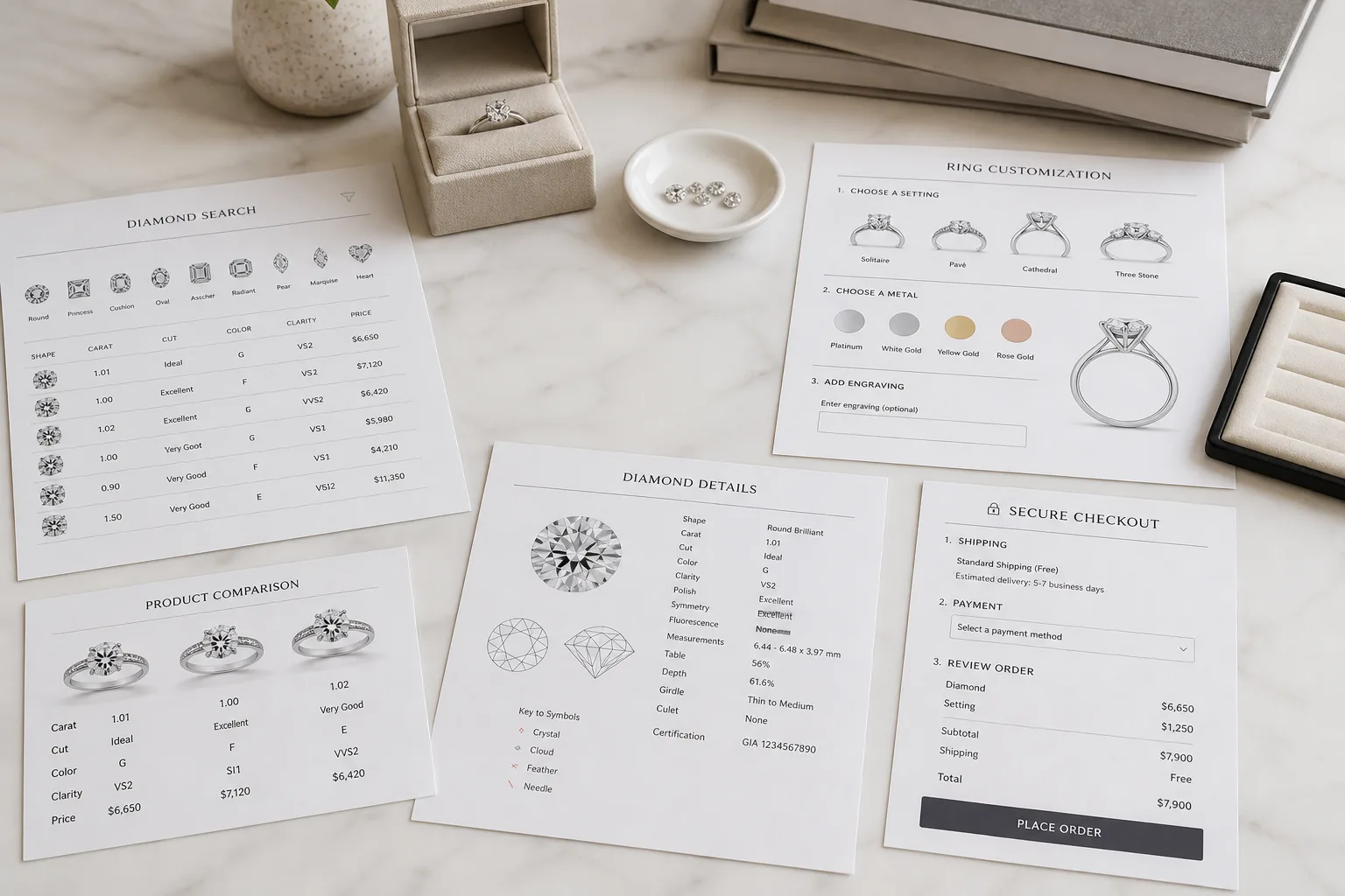 Apps Like Blue Nile inspired jewelry app software preview
