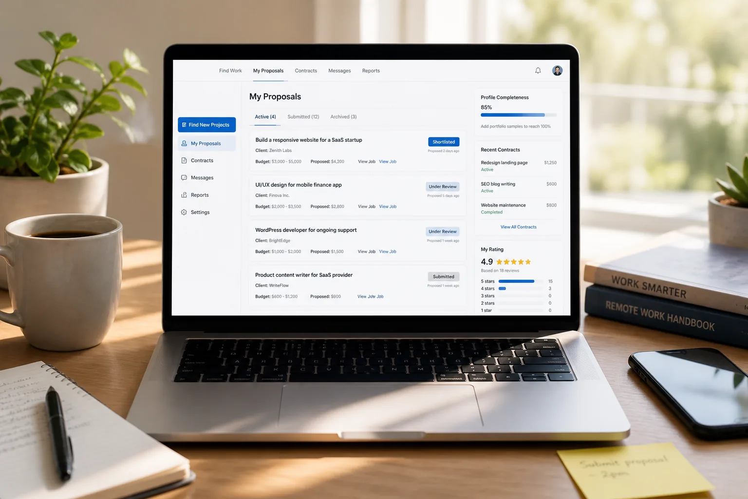 Upwork inspired last mile delivery app preview