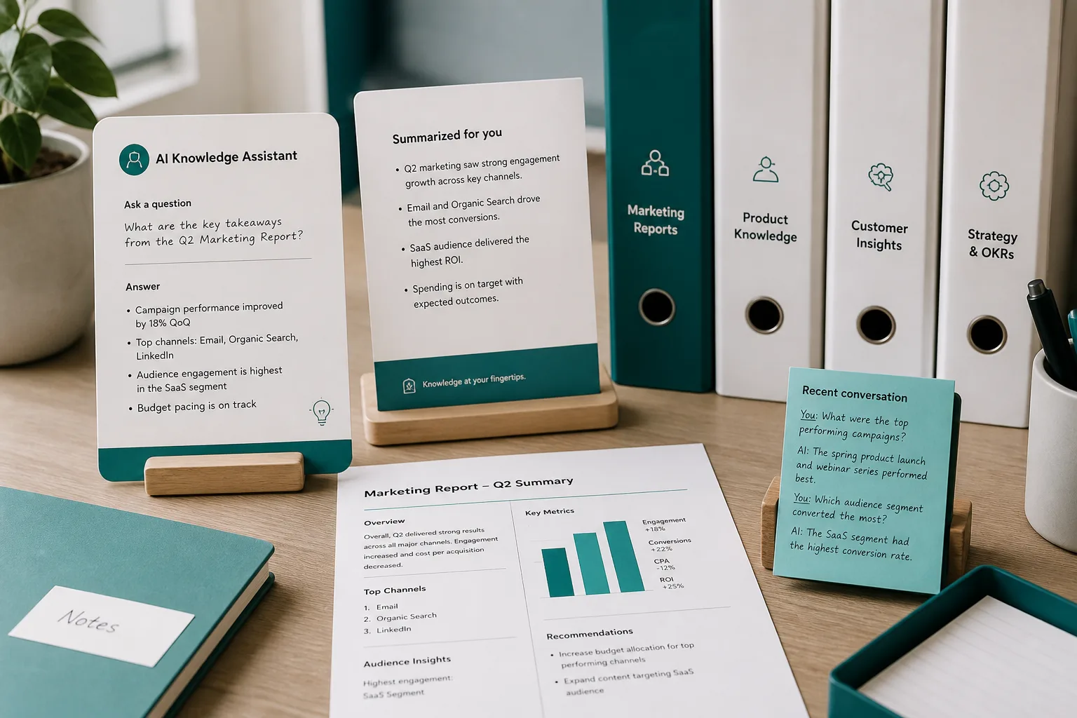 AI Knowledge Assistant inspired knowledge management app preview