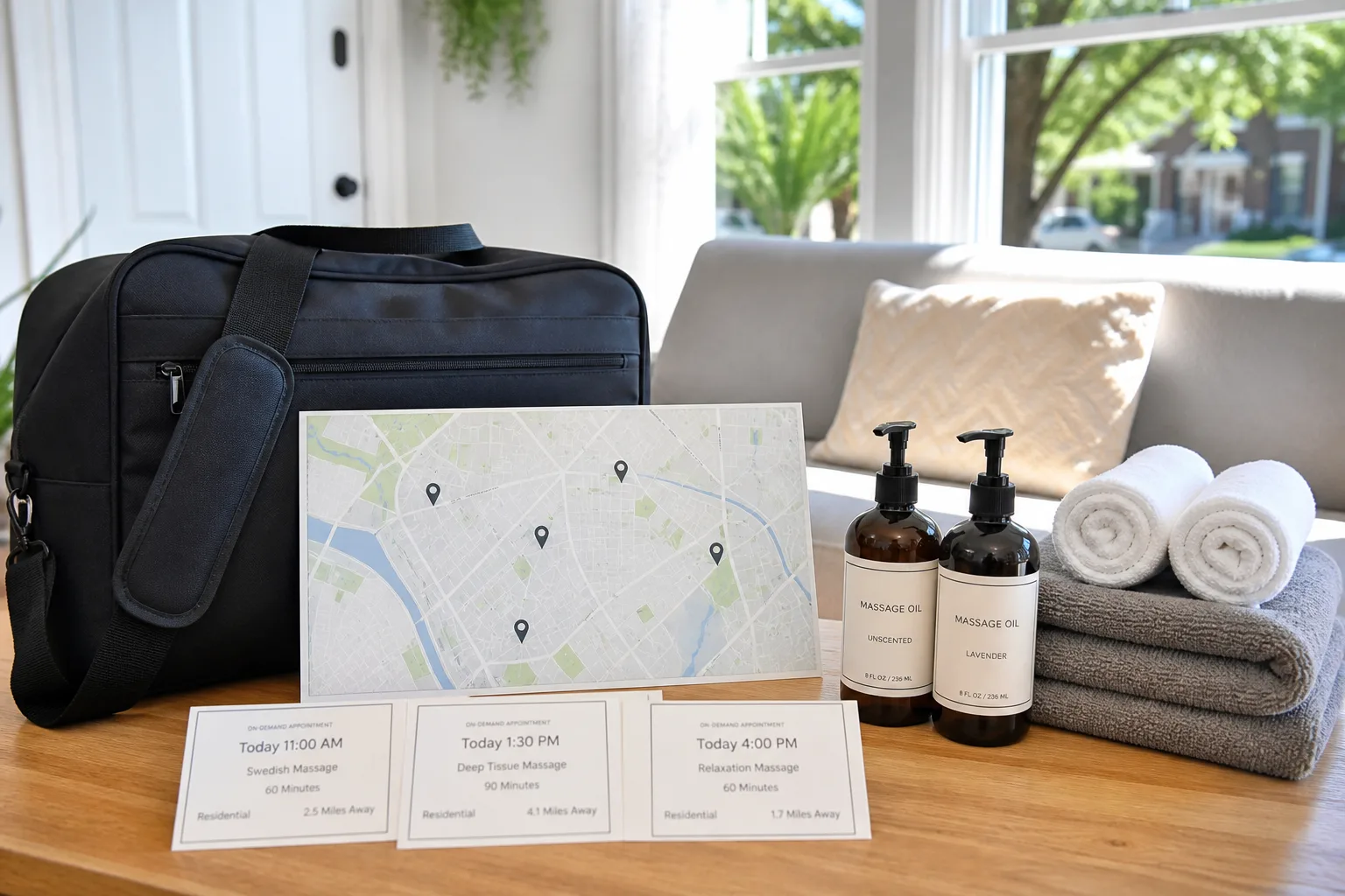 App Like Soothe inspired massage booking software preview