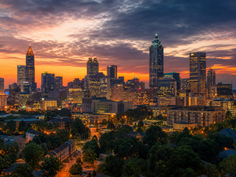 Atlanta cityscape and business district