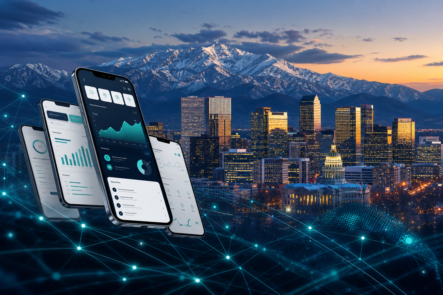 Denver mobile app development companies — Rocky Mountains skyline hero