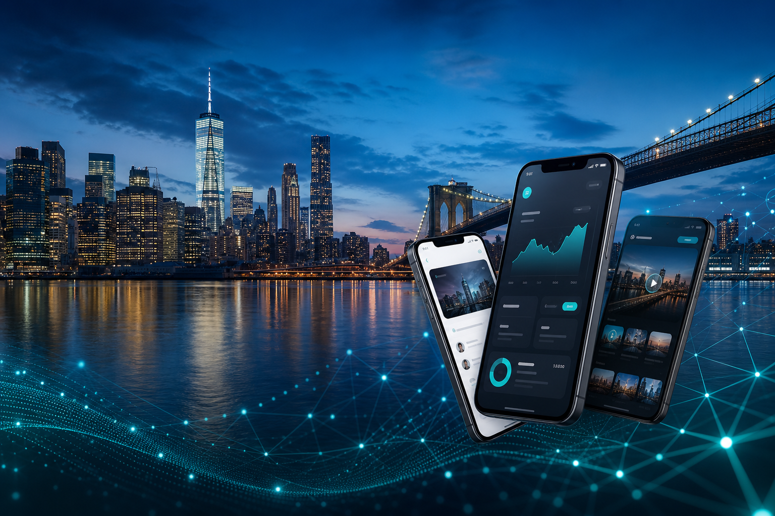 New York mobile app development companies — Manhattan skyline hero