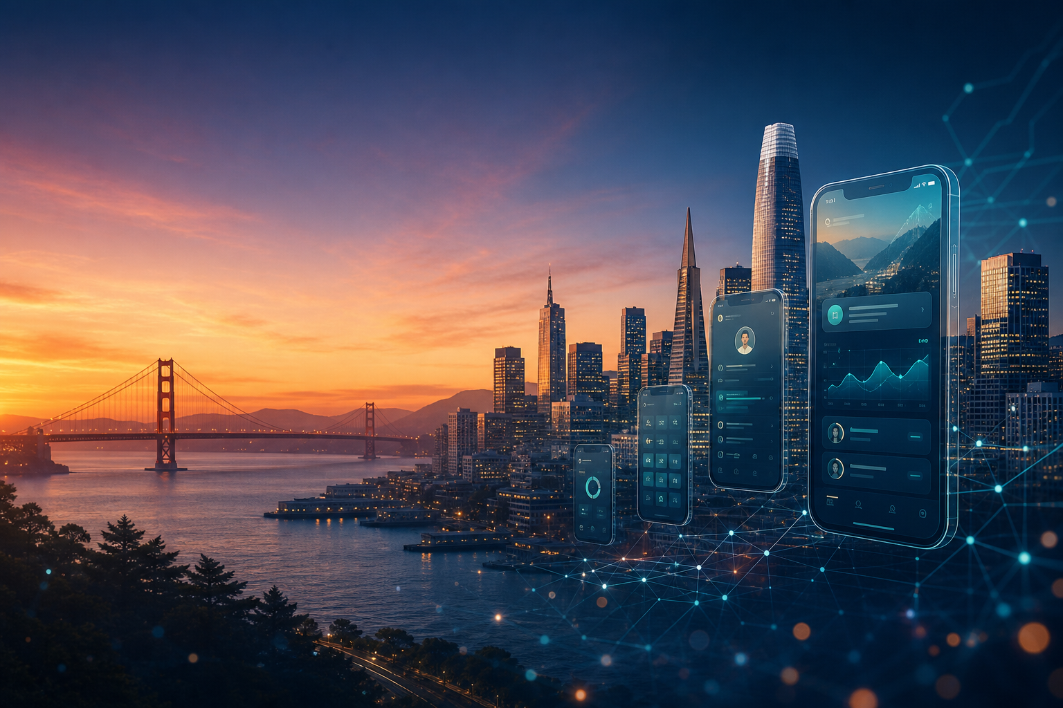 San Francisco mobile app development companies — tech skyline hero