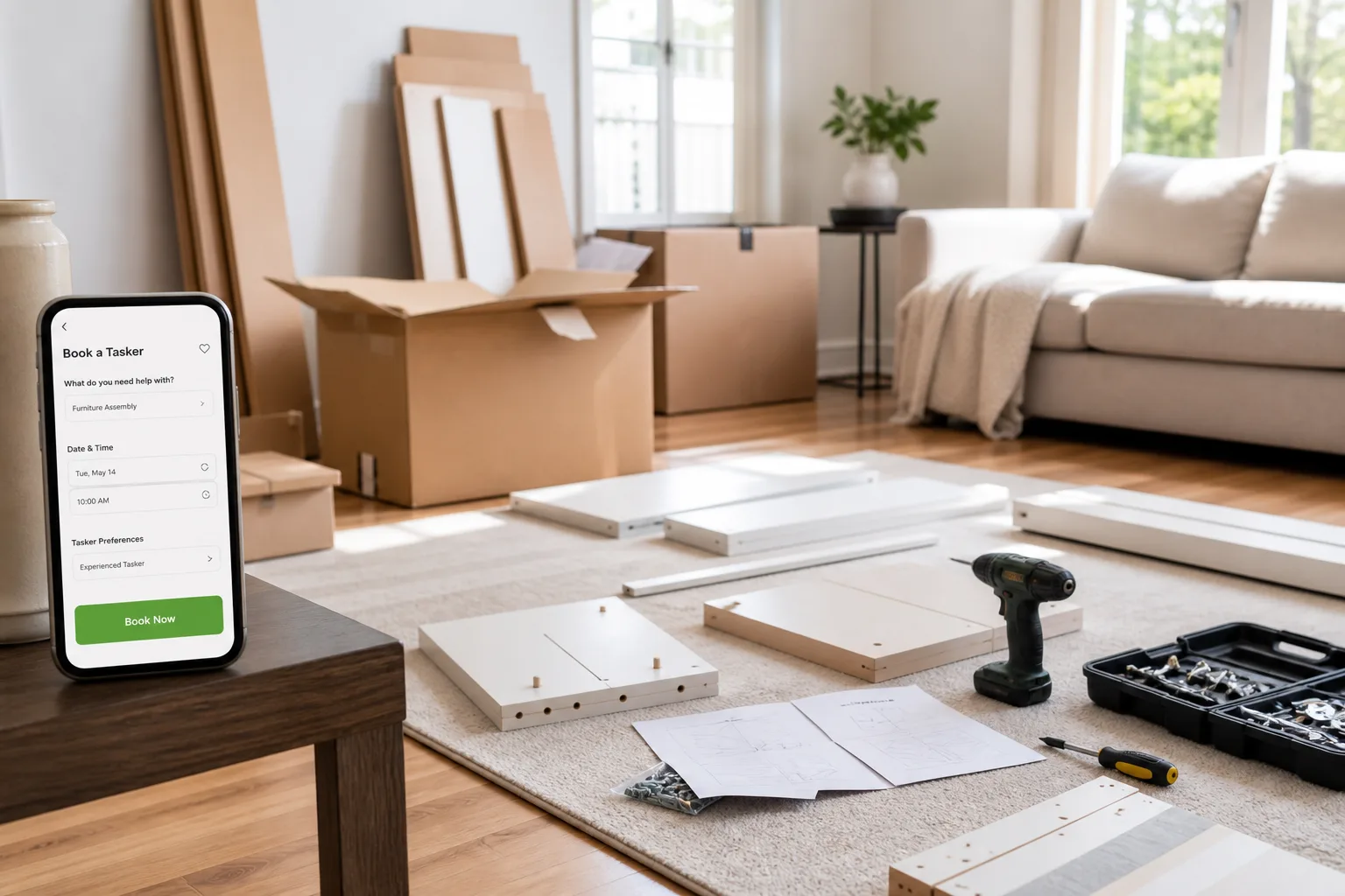 Taskrabbit inspired on-demand app preview