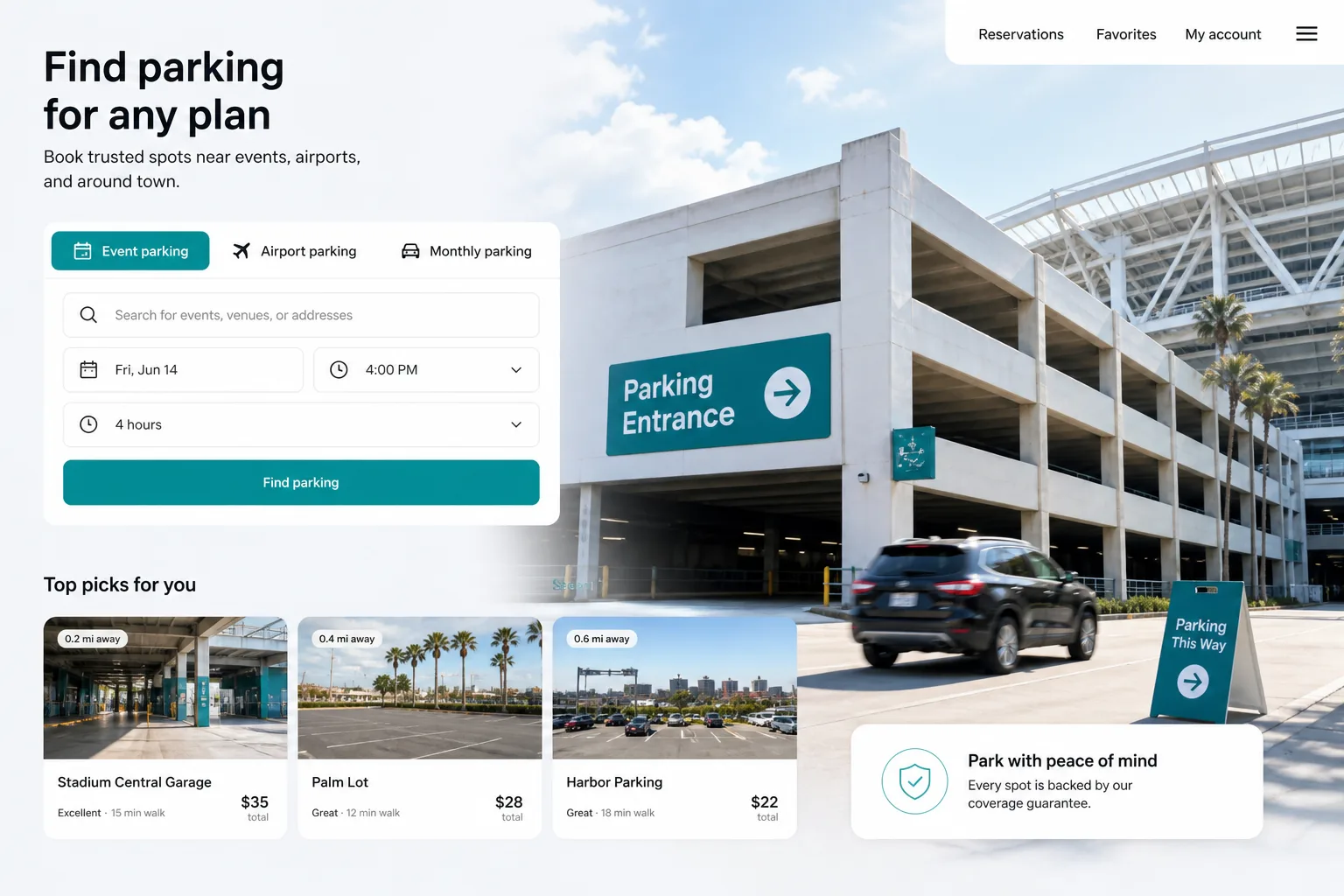 ParkWhiz inspired last mile delivery app preview