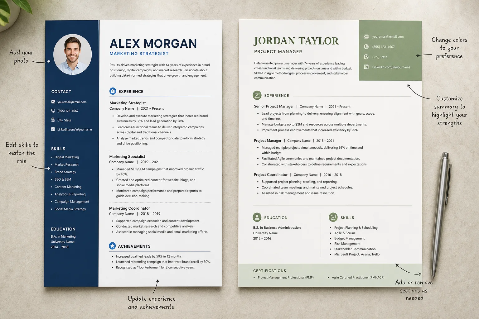 Apps Like Novoresume inspired resume builder app preview