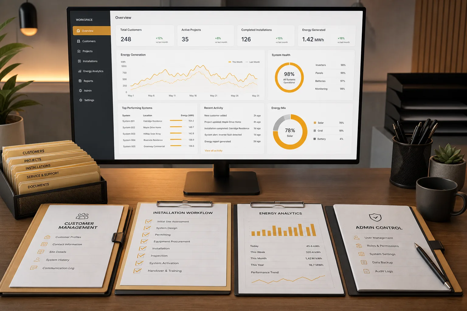 Custom Solar Energy Platform inspired solar energy app software preview