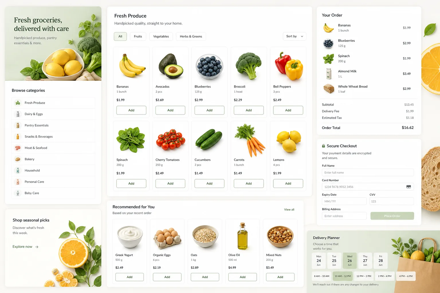 Apps Like Amazon Fresh inspired supermarket app software preview