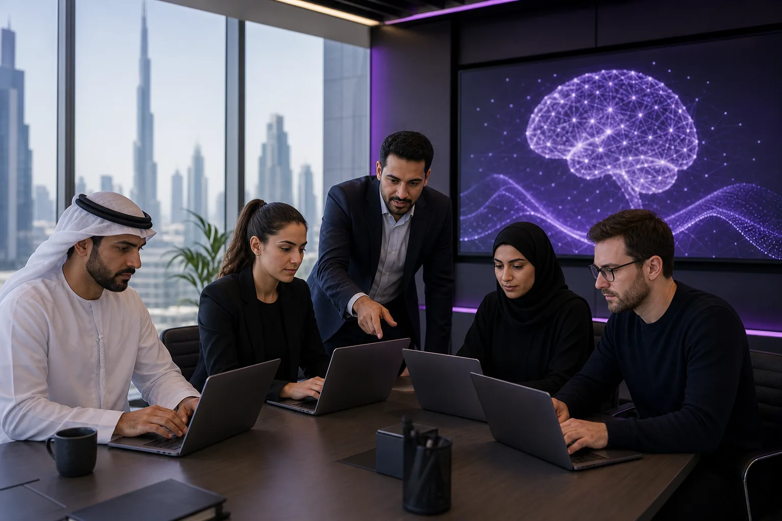 AI developers building intelligent enterprise applications at Techanic Infotech Dubai
