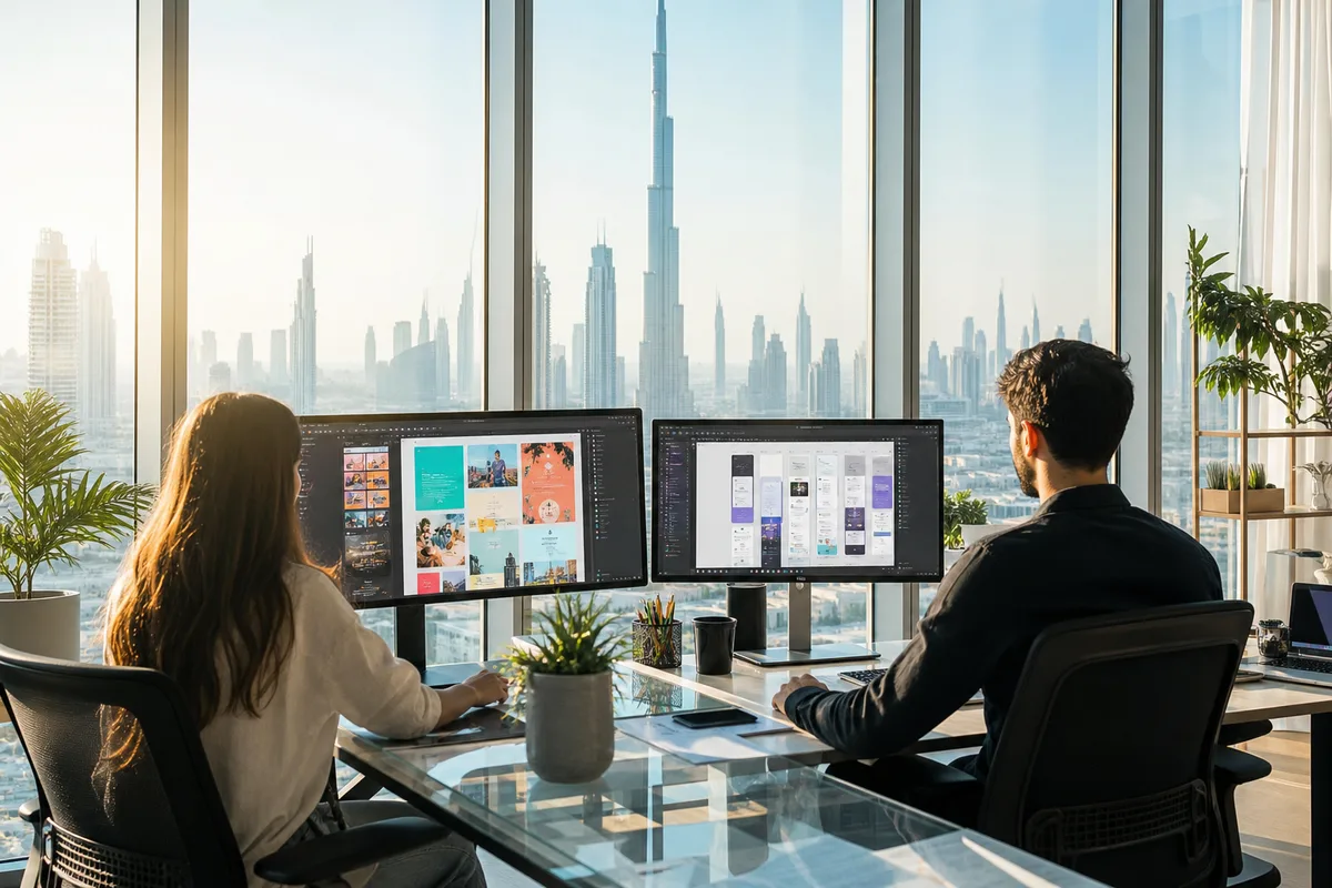 Dedicated web designers creating responsive website interfaces for Dubai businesses