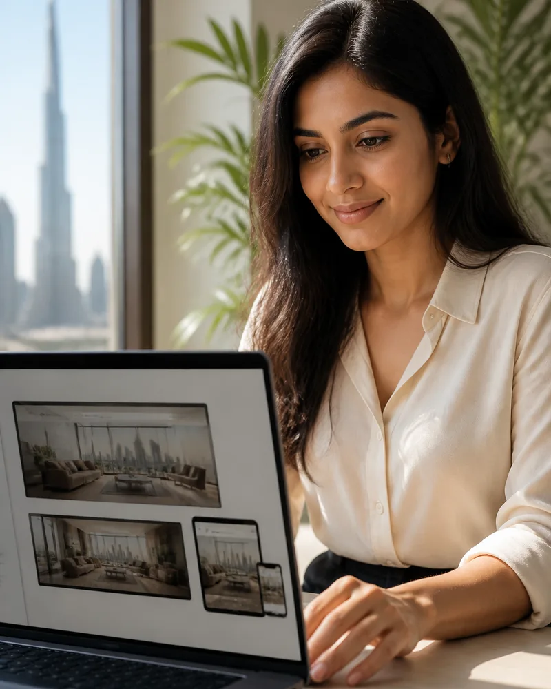 Dedicated web designer working on responsive business website design