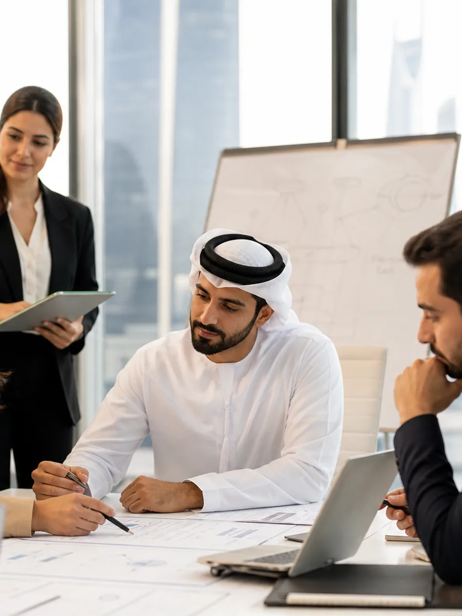 AI discovery and planning workshop with enterprise stakeholders in Dubai