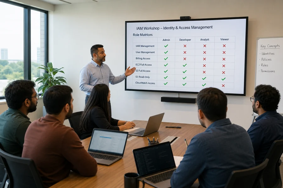AWS identity and access management with least-privilege roles and MFA in Dubai