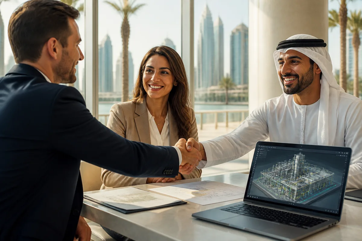 Digital twin engineers building a virtual replica of a Dubai facility