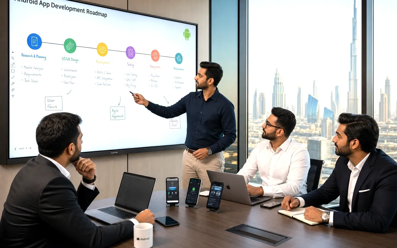 Flutter app discovery call with Dubai-based cross-platform development team