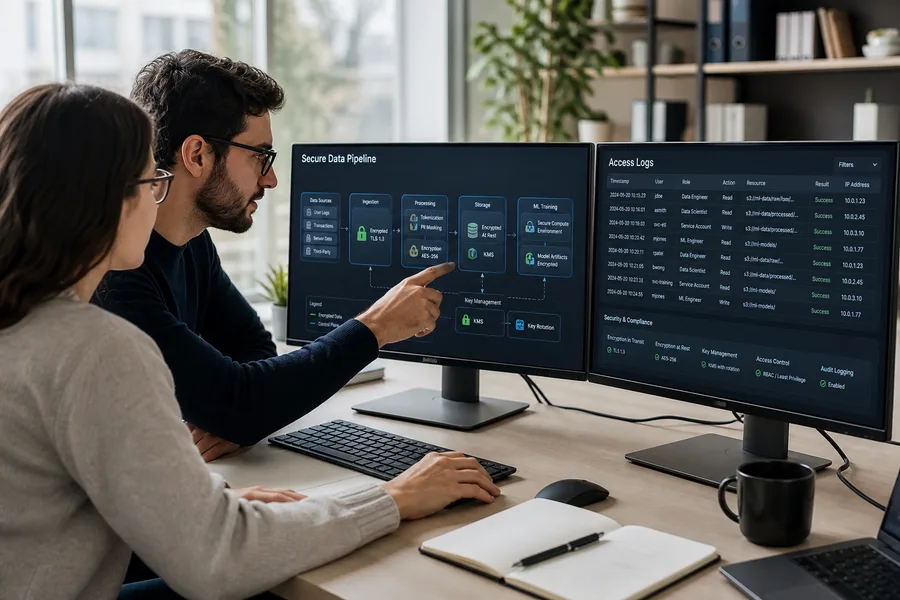 Secure data processing pipelines for machine learning in Dubai