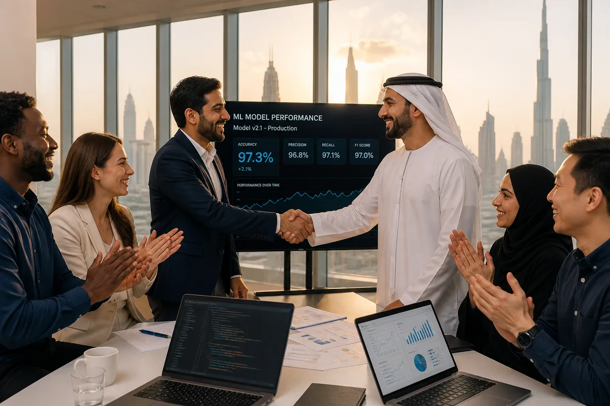 Machine learning development team building predictive models for UAE businesses