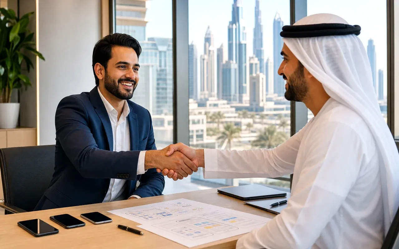 Mobile app consultation meeting with Dubai-based development experts
