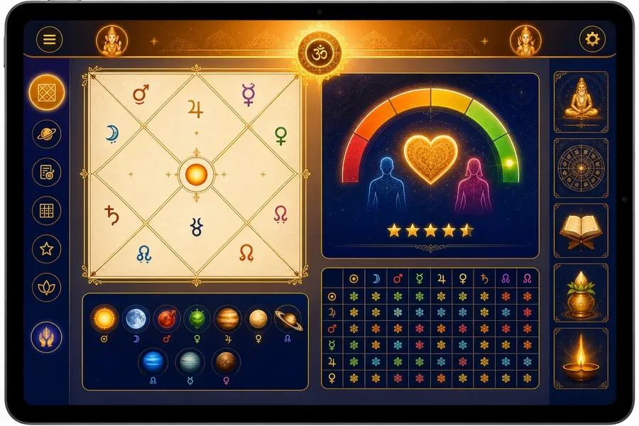 AstroSage inspired astrology app preview