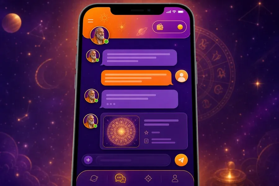 AstroTalk inspired astrology app preview