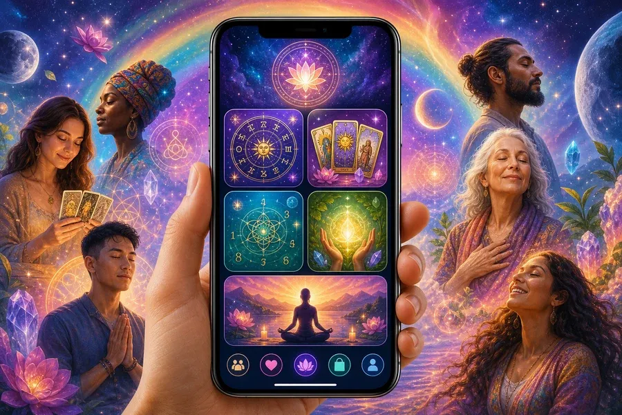Spiritual Wellness inspired astrology app preview