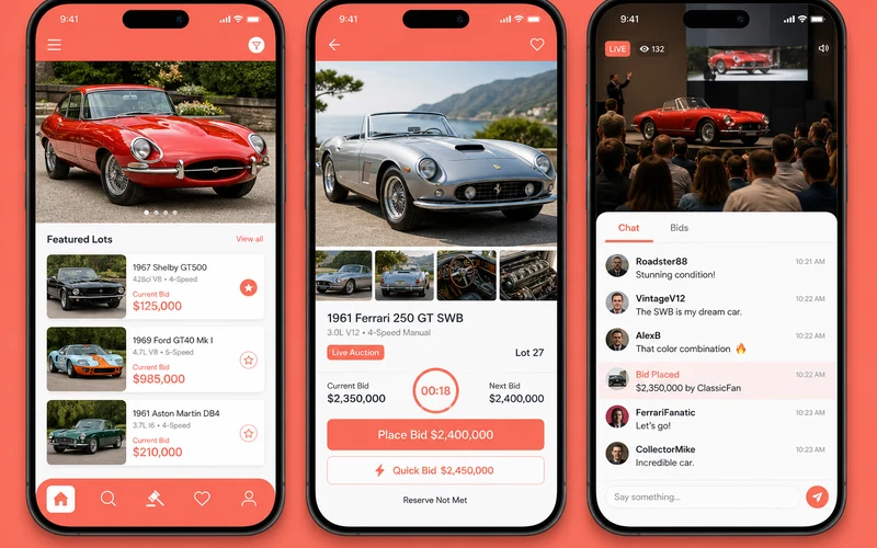 Bring A Trailer inspired auction app app preview