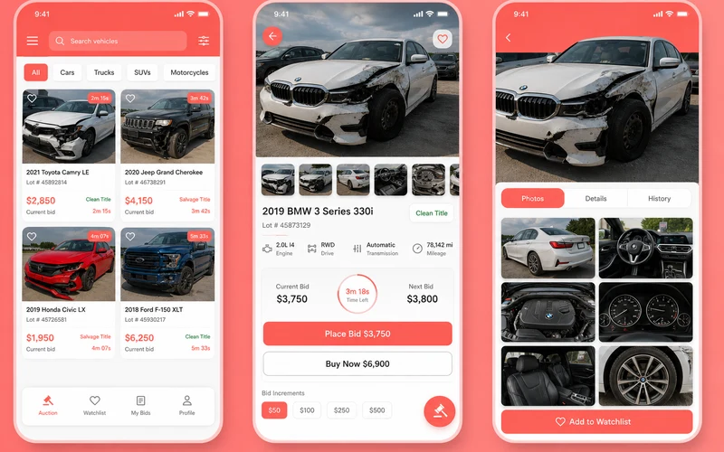 Copart inspired auction app app preview