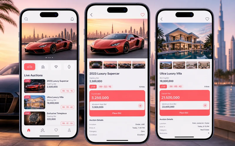 Emirates Auction inspired auction app app preview