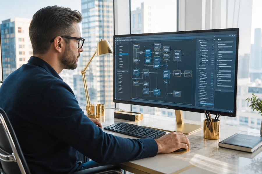 Custom banking software with tailored financial workflows and secure architecture