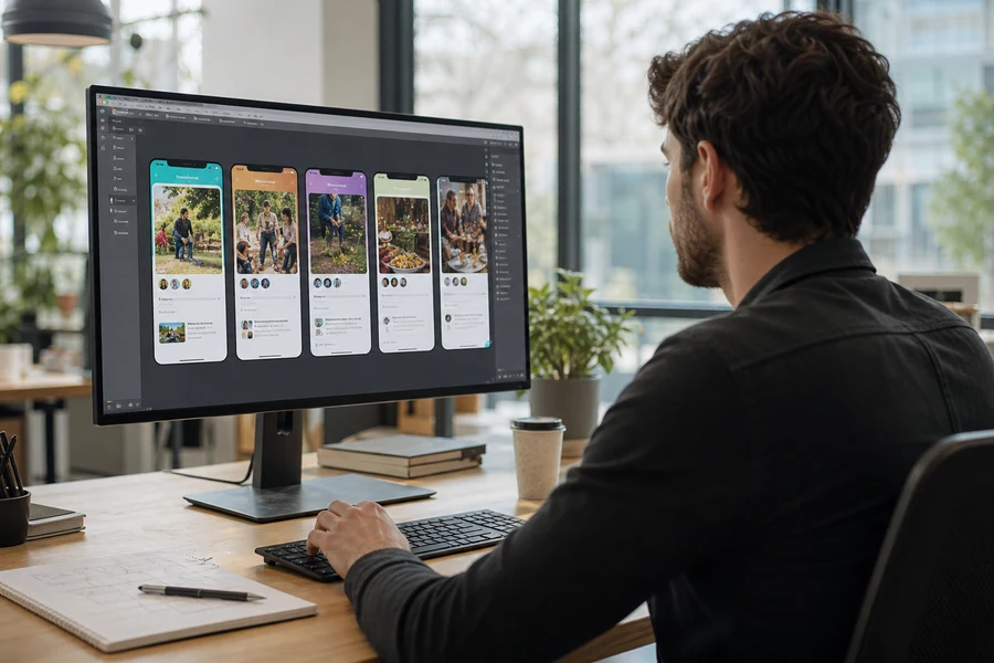 Custom community app with member profiles groups discussions and engagement tools