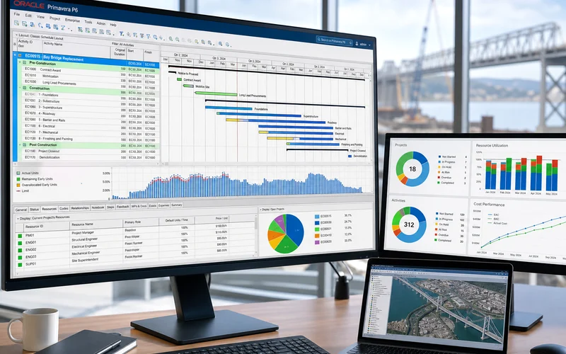 Oracle Primavera inspired construction software app preview